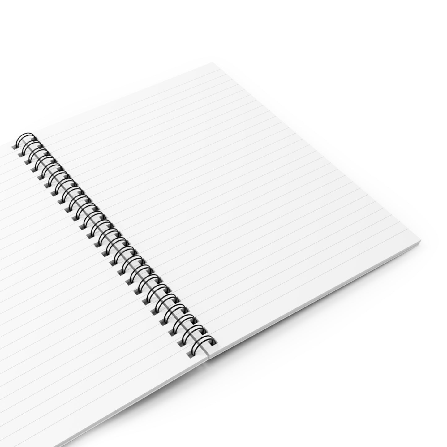 Opened spiral notebook with lined pages