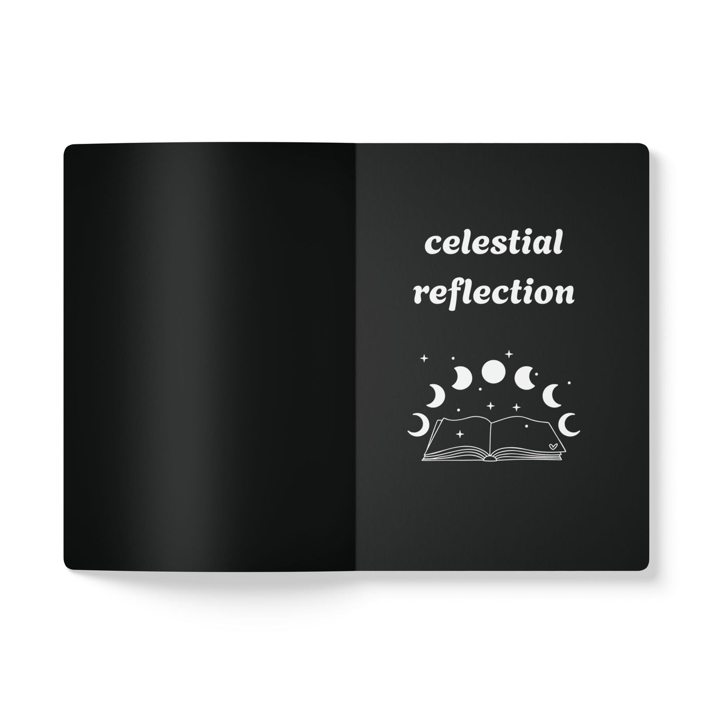 Witchy Woman Journal in Black - Celestial Witch and Black Cat Notebook