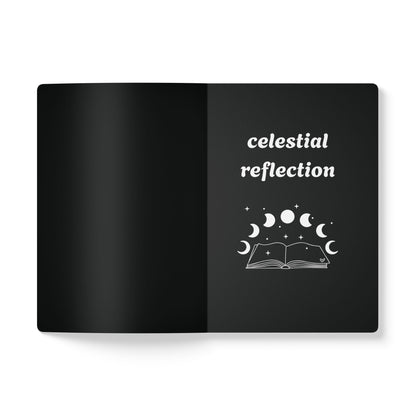 Witchy Woman Journal in Black - Celestial Witch and Black Cat Notebook
