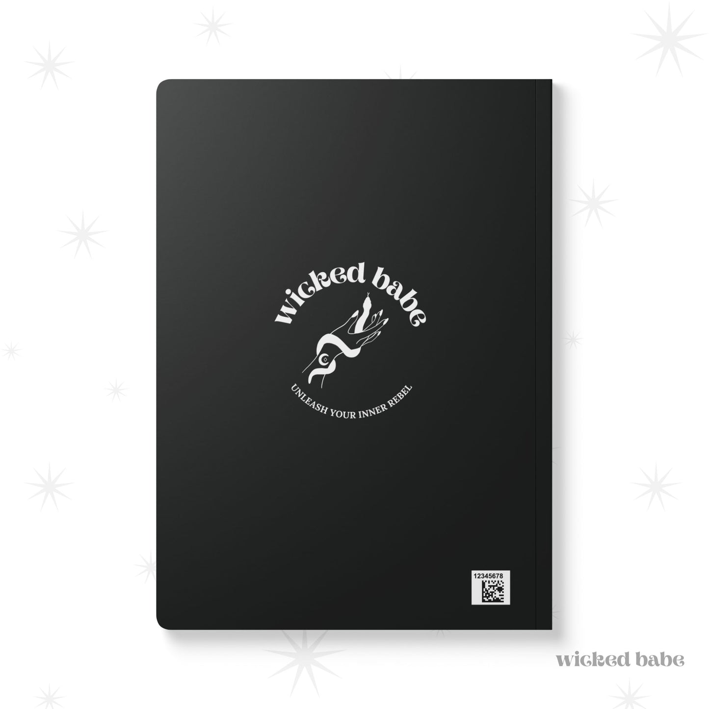 Witchy Woman Journal in Black - Celestial Witch and Black Cat Notebook