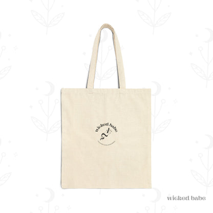 Witchy Woman Tote Bag - Celestial Witch and Black Cat Canvas Tote