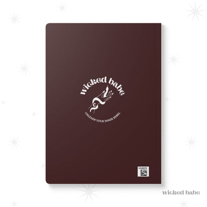Witchy Woman Journal in Burgundy - Celestial Witch and Black Cat Notebook